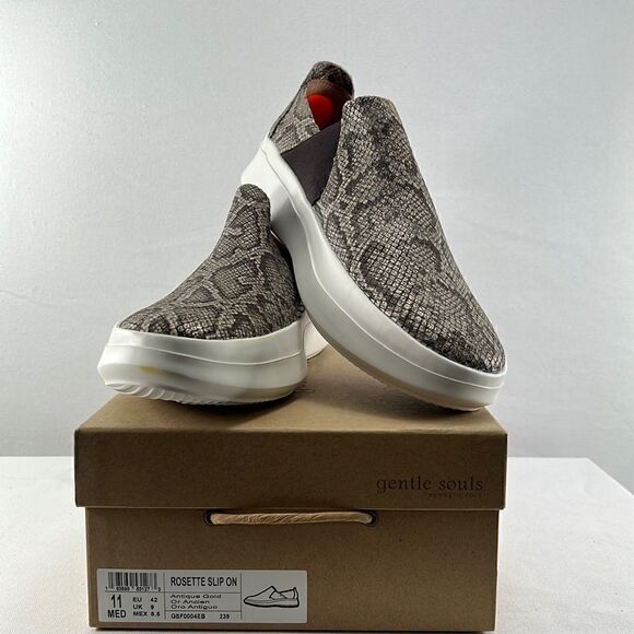 Gentle Souls by Kenneth Cole Rosette Slip On Snakeskin size 11 M - Picture 2 of 12